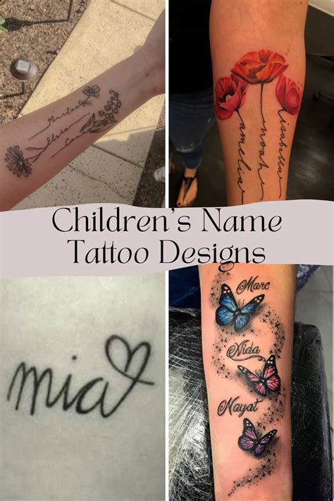 tattoos of childrens names ideas